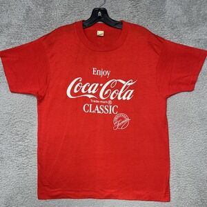 VTG Screen Stars Coca Cola Original Formula T Shirt Sz L Red Single‎ Stitch USA